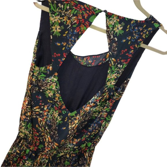 alice + Olivia SPECTACULAR SILK watercolor floral print loned open cut b… - Picture 4 of 6